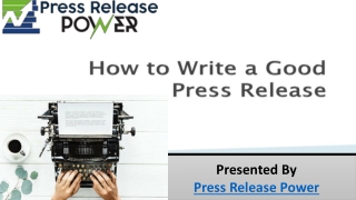 Tips To Write A Good Press Release