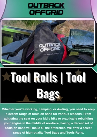 High Quality Tool Bags & Tool Rolls | Outback Offgrid