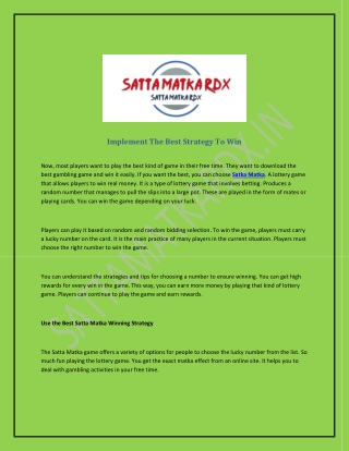 It is easier to earn money with satta matka