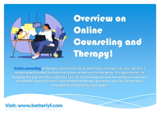 Benefits of Online counseling and Therapy