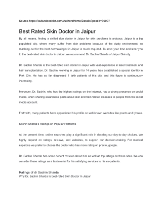 Best Skin Doctor in Jaipur