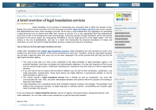 A brief overview of legal translation services