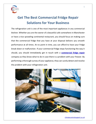 Get The Best Commercial Fridge Repair Solutions for Your Business