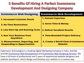 5 Benefits Of Hiring A Perfect Ecommerce Development And Designing Company