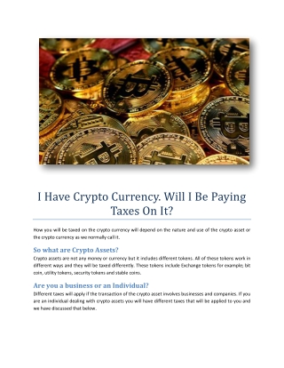 Tax on Crypto Currency Taxaccolega