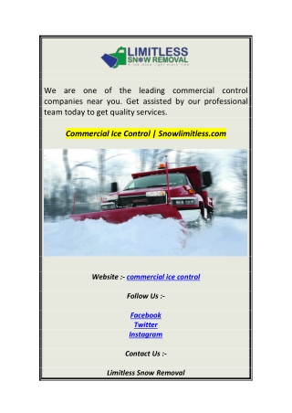 Commercial Ice Control  Snowlimitless.com