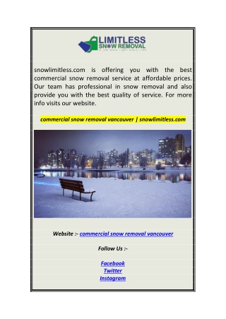 commercial snow removal vancouver  snowlimitless.com