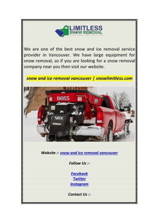 snow and ice removal vancouver  snowlimitless.com