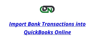 Import Bank Transactions into QuickBooks Online