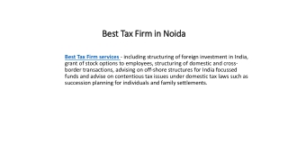 Best Tax Firm in Noida