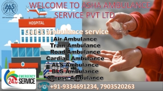 Hire reliable Air Ambulance Service with medical equipment |ASHA