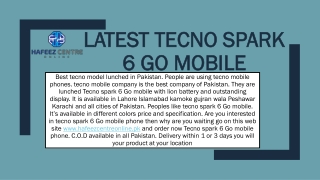 Tecno spark 6go