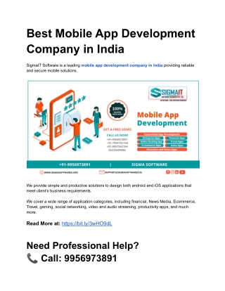 Best Mobile App Development Company in India