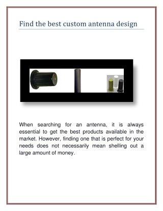 Find the best custom antenna design