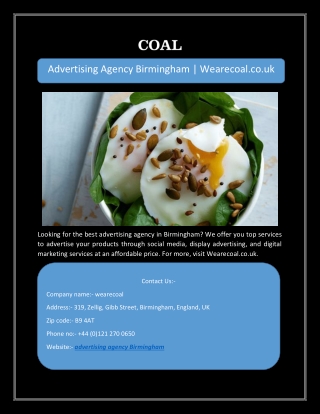 Advertising Agency Birmingham | Wearecoal.co.uk