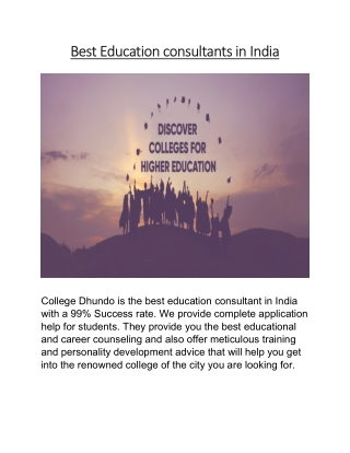 Best Education consultants in India