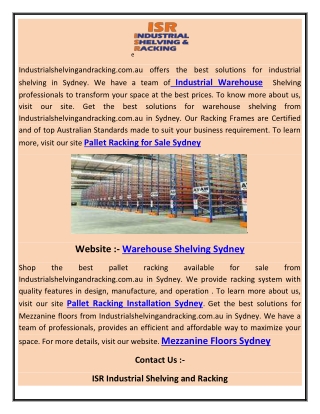 Pallet Racking Installation Sydney abhi