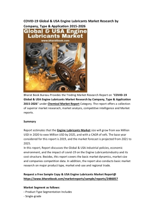 Global & USA Engine Lubricants Market