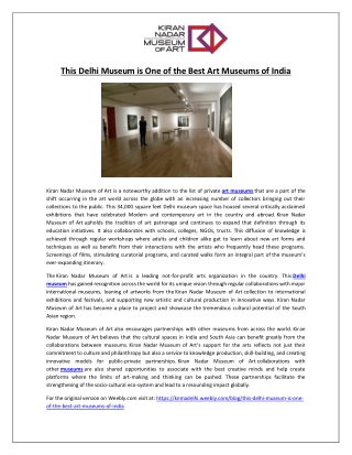 This Delhi Museum is One of the Best Art Museums of India