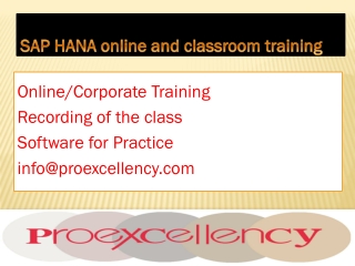 SAP HANA online and classroom training