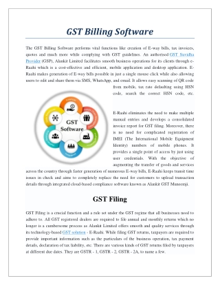 GST Billing Software, GST Accounting Software, GST Solution | Alankit.in
