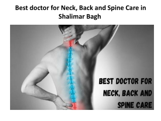 Best doctor for Neck, Back and Spine Care in Shalimar Bagh