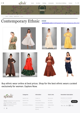 Buy Ethnic Wear Online-Best Ethnic Wear-Sprish