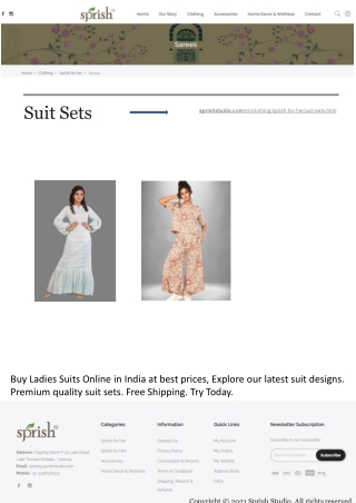 Buy Ladies Suits Online-Best Ladies Suits-Sprish