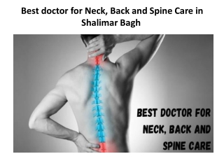 Best doctor for Neck, Back and Spine Care in Shalimar Bagh