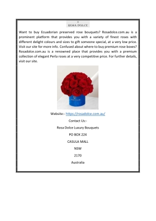 Preserved Rose Bouquet  Rosadolce.com