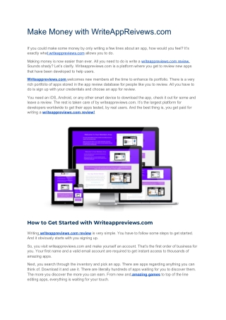 Make Money with WriteAppReivews