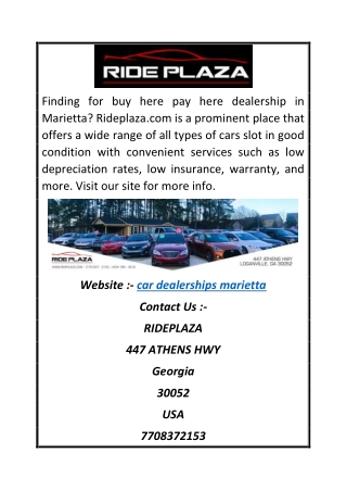 Cars Dealerships Marietta | Rideplaza.com