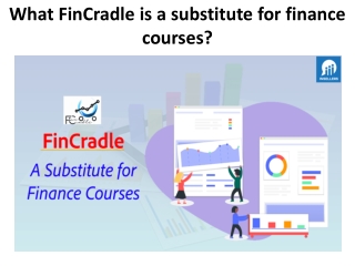 What FinCradle is a substitute for finance courses