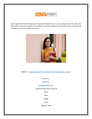 IELTS Online Coaching in Pune  Ieltsfirst.com