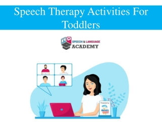 Speech Therapy Activities For Toddlers