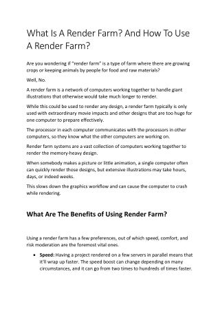What Is A Render Farm And How To Use A Render Farm