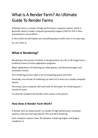 What Is A Render Farm The Ultimate Guide