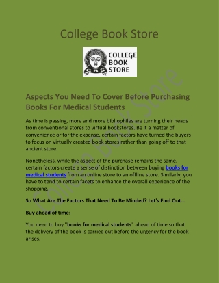 books for medical students
