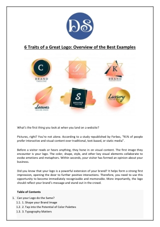 6 Traits of a Great Logo Overview of the Best Examples