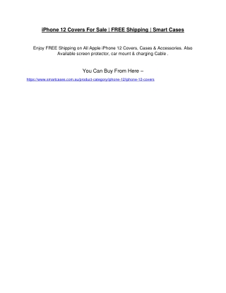 iPhone 12 Covers For Sale | FREE Shipping | Smart Cases
