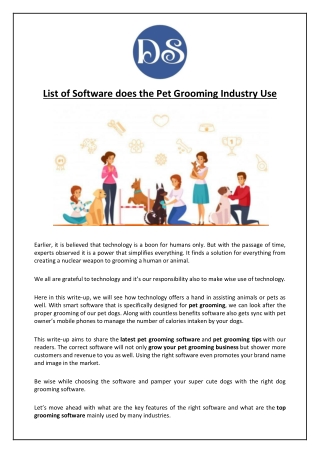 List of Software does the Pet Grooming Industry Use