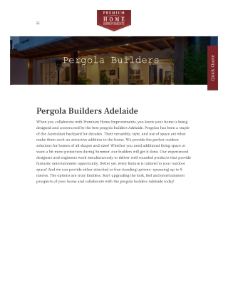 Pergola Builders Adelaide