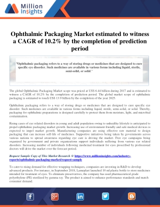 Ophthalmic Packaging Market estimated to witness a CAGR of 10.2% by the completi