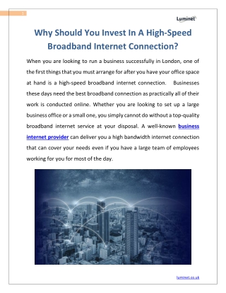 Why Should You Invest In A High-Speed Broadband Internet Connection?