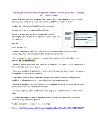 DocuSign Gen for Salesforce: Simplified custom document generation - DocuSign, I