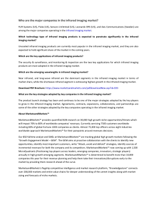Infrared Imaging Market with COVID-19 Impact Analysis