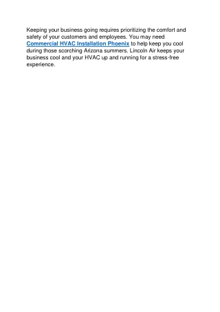 Commercial HVAC Installation Phoenix
