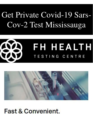 Get Private Covid-19 Sars-Cov-2 Test Mississauga