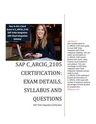 SAP C_ARCIG_2105 Certification: Exam Details, Syllabus and Questions