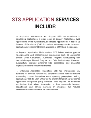 STS APPLICATION SERVICES